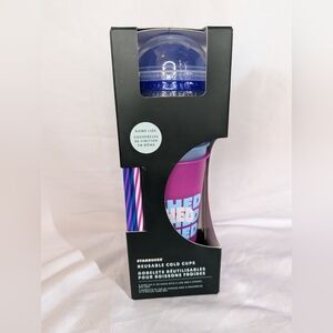 Set of 5 Starbucks Summer 2024 Dome Lid Reusable Cold Cups 24oz